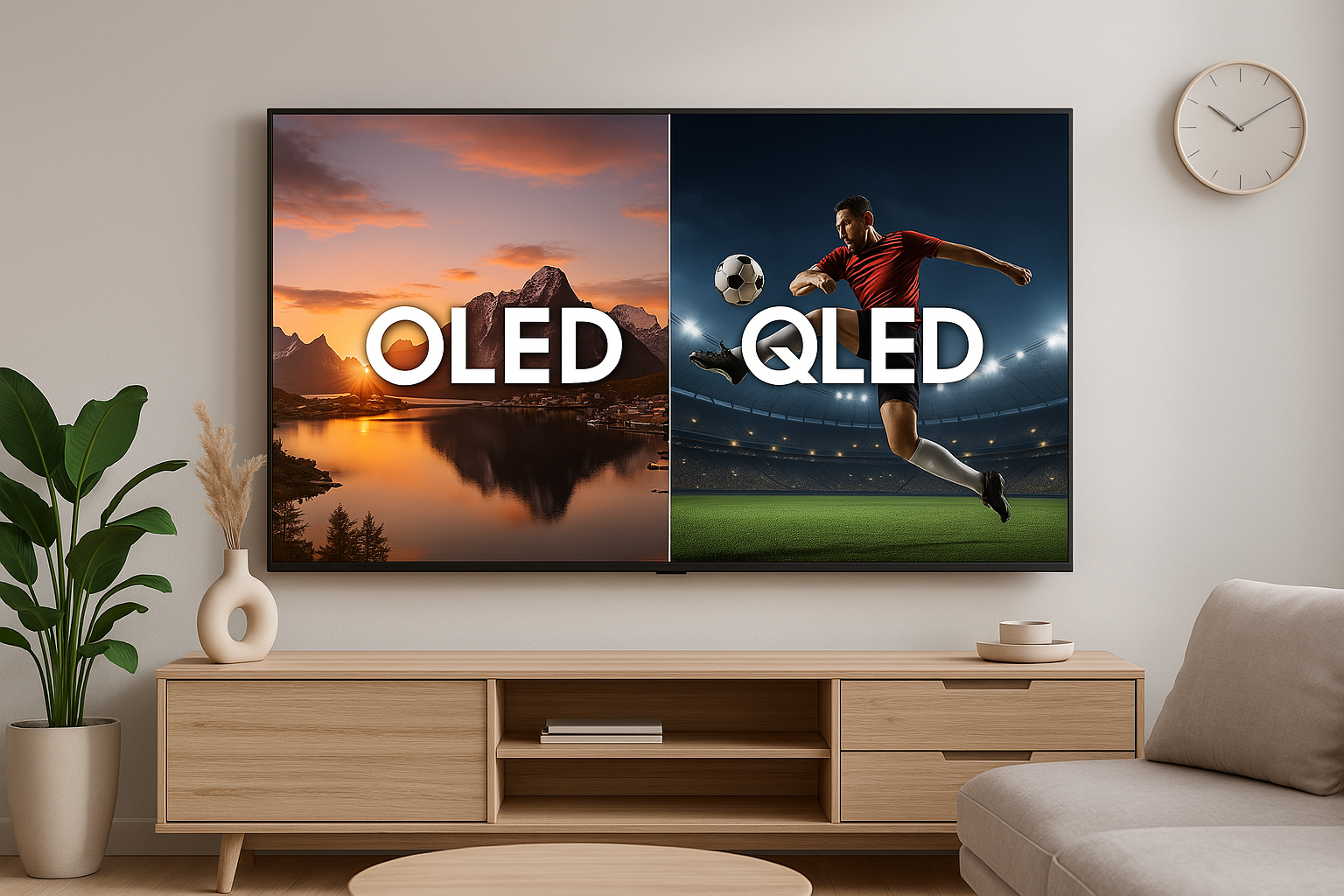 TV comparison QLED vs OLED