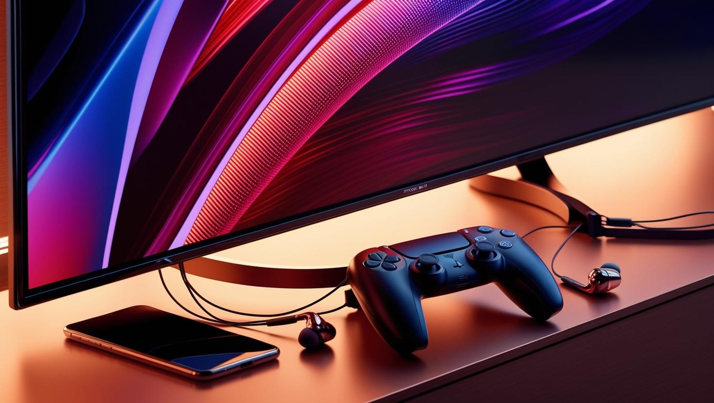 TV for video games and gamepad